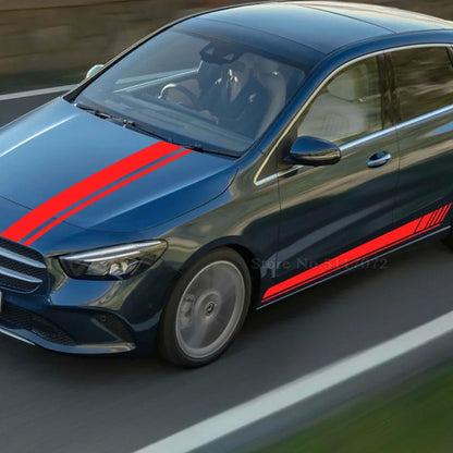 Edition 1 Hood & Side Stripe Decal Kit for Mercedes-Benz B-Class (W246/W247) | AMG-Style Vinyl - 200000182:193#Glossy Black-200000182:29#Glossy White-200000182:691#Glossy Gray-200000182:10#Glossy Red-200000182:366#Glossy Yellow-  DRIVEN - 5