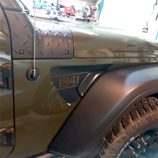Jeep Wrangler JL & Gladiator JT Side Fender Vent “1941” Decal – Precut Black PVC Sticker (2018–2024) - 200000182:691#Black-  DRIVEN - 1