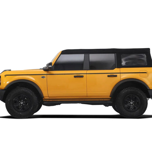 Upper Door Side Line Stripe Decal for Ford Bronco 2/4-Door (2021–2022) | 2-Piece Vinyl Sticker Set - 200000182:771#GLOSS BLACK;5:361385#4-Door-  DRIVEN - 2