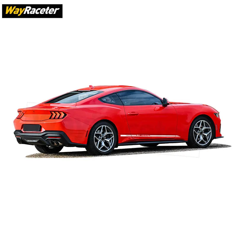 Carbon Fiber Door Side Stripe Skirt Decal for Ford Mustang (2020+) | Vinyl Sticker - 200000182:193#Glossy black-200000182:29#Glossy white-200000182:691#Glossy carbon black-200000182:10#Glossy red-200000182:350853#Reflective green-  DRIVEN - 6