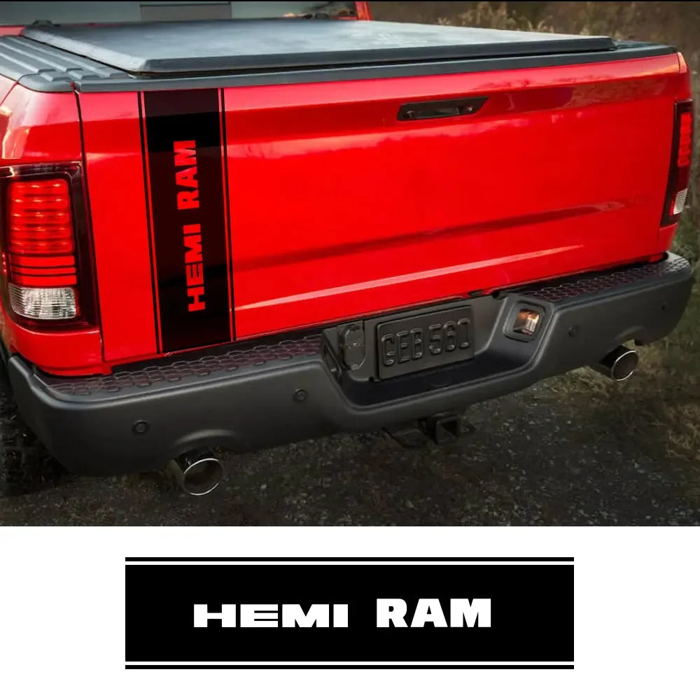 Rear Tailgate Custom Letter Decal for Dodge RAM 1500 / 2500 HEMI Rebel | 12-Color Vinyl Truck Sticker - 200000182:10#Glossy Red-200000182:350852#Glossy Orange-200000182:173#Glossy Blue-200000182:366#Glossy Yellow-200000182:350853#Matt Sliver-  DRIVEN - 1