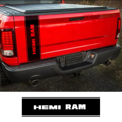 Rear Tailgate Custom Letter Decal for Dodge RAM 1500 / 2500 HEMI Rebel | 12-Color Vinyl Truck Sticker - 200000182:10#Glossy Red-200000182:350852#Glossy Orange-200000182:173#Glossy Blue-200000182:366#Glossy Yellow-200000182:350853#Matt Sliver-  DRIVEN - 1