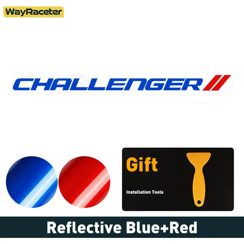Dodge Challenger Reflective Front Windshield Vinyl Decal – Windscreen Sticker | Hellcat, SRT, Demon | 12 Colors - 200000182:496#Reflective yellow-200000182:350686#Reflective blue-200000182:1052#Reflective green-200000182:350850#Reflective orange-200000182:350852#Red and green-  DRIVEN - 11