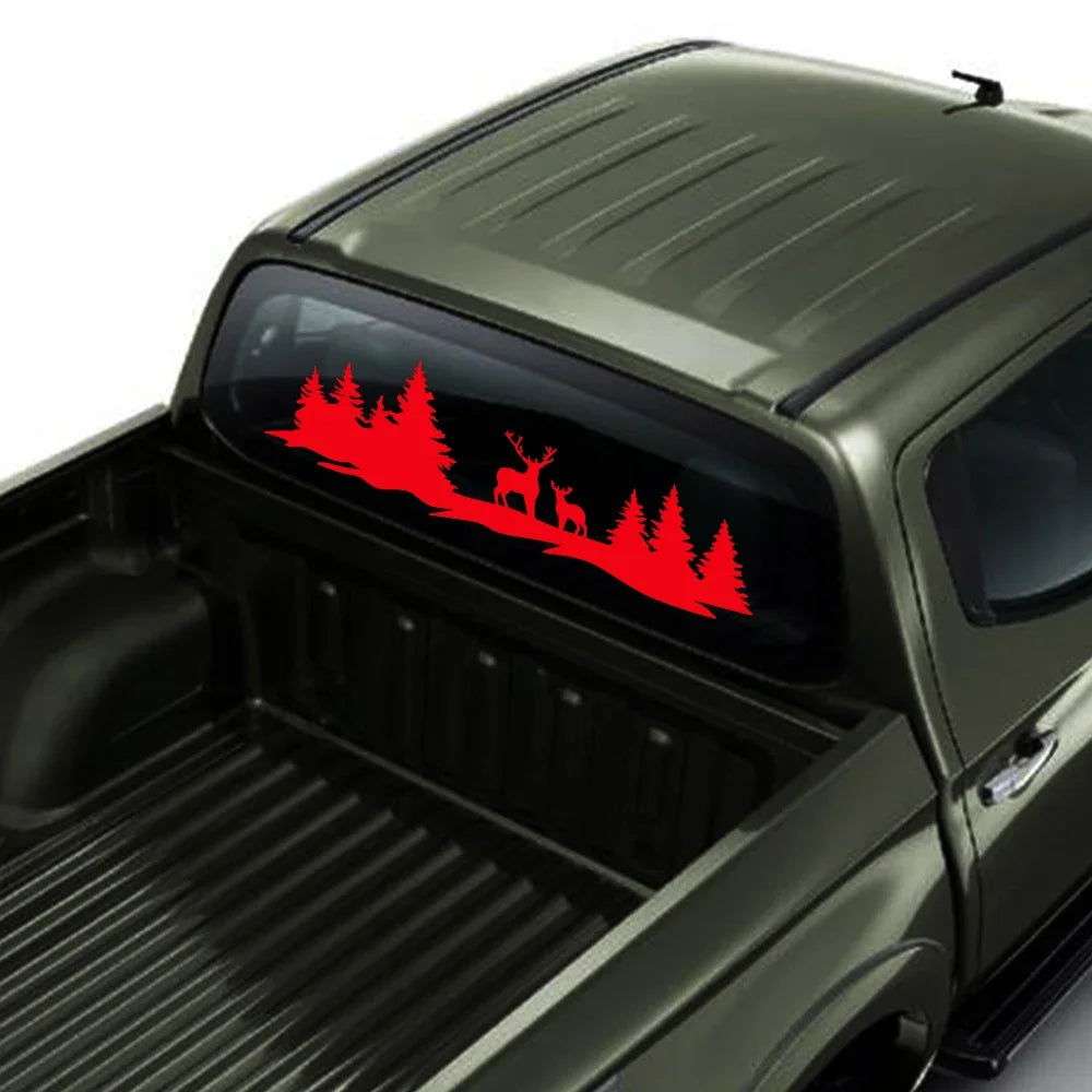 Hunting Deer & Trees Tailgate Decal | 4x4 Off-Road Vinyl Sticker for Pickup Trucks & SUVs - 200000182:350850#Carbon Fiber;5:361385#135x38.7cm-200000182:350850#Carbon Fiber;5:361386#150x43cm-200000182:496#Silver;5:361386#150x43cm-200000182:350686#Gold;5:200000990#100x28.6cm-200000182:350686#Gold;5:361385#135x38.7cm-  DRIVEN - 4
