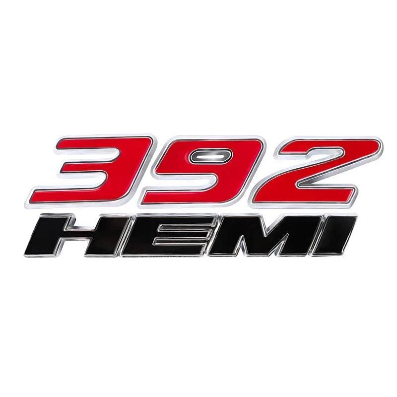 3D Metal HEMI 392 345 Emblem Badge Sticker for Dodge Charger / RAM 1500 / Journey / Caliber - 200000182:691#Black-200000182:10#Silver Red Black-200000182:200013901#Red Black-200000182:200006152#Red-200000182:350850#Silver Red White-  DRIVEN - 7