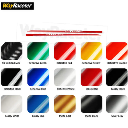 Carbon Fiber Door Side Stripe Skirt Decal for Ford Mustang (2020+) | Vinyl Sticker - 200000182:193#Glossy black-200000182:29#Glossy white-200000182:691#Glossy carbon black-200000182:10#Glossy red-200000182:350853#Reflective green-  DRIVEN - 3
