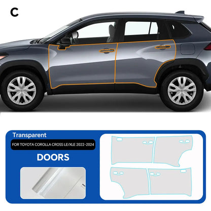 Precut PPF for Toyota Corolla Cross LE / XLE (2022–2024) | TPU Paint Protection Film - 14:29#Hood;5:200000990#Clear Film-14:193#Front;5:200000990#Clear Film-14:10#Rear Trunk;5:200000990#Clear Film-14:691#Doors;5:200000990#Clear Film-14:366#Rear Side;5:200000990#Clear Film-  DRIVEN - 10