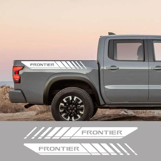 Rear Trunk Side Decal for Nissan Frontier NP300 | 2-Piece Pickup Vinyl Graphic - 200000182:193#Glossy Black-  DRIVEN - 1