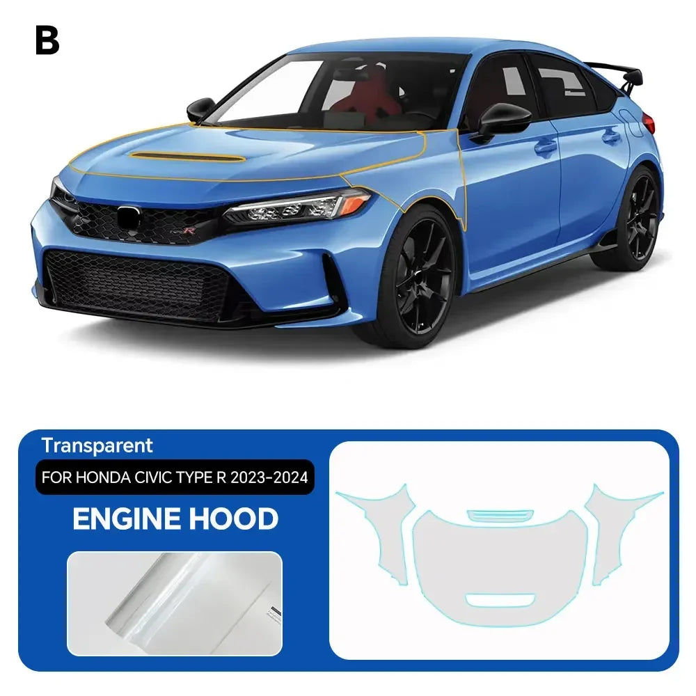 Precut PPF for Honda Civic Type R (2023–2024) | TPU Paint Protection Film Clear Bra - 14:29#Hood;5:200000990#Clear Film-14:175#Whole Set;5:200000990#Clear Film-14:193#Front;5:200000990#Clear Film-14:366#Roof window;5:200000990#Clear Film-14:691#Doors;5:200000990#Clear Film-  DRIVEN - 9