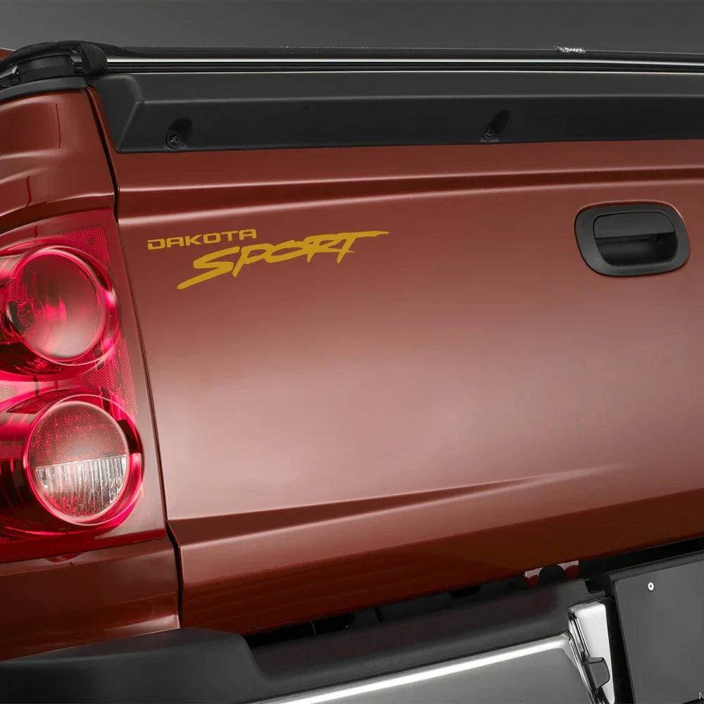 Sport Side Graphic Decal for Dodge Dakota SLT / SXT / 5.9 / R/T | Vinyl Logo Style Truck Sticker - 200000182:173#Matt Gold;355:203282823#1 Piece-200000182:173#Matt Gold;355:203282824#2 Pieces-200000182:496#Matt Silver;355:203282823#1 Piece-200000182:496#Matt Silver;355:203282824#2 Pieces-200000182:175#Glossy Blue;355:203282823#1 Piece-  DRIVEN - 3
