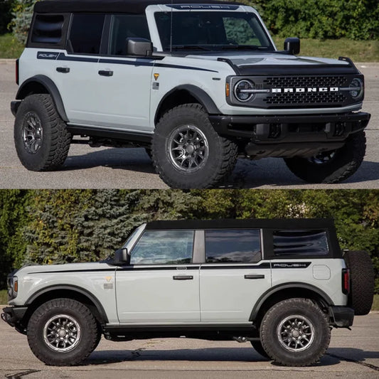 Matte Black Roush-Style Hood & Waistline Stripe Decal for Ford Bronco 4-Door | Precut Vinyl Overlay - <none>-  DRIVEN - 2