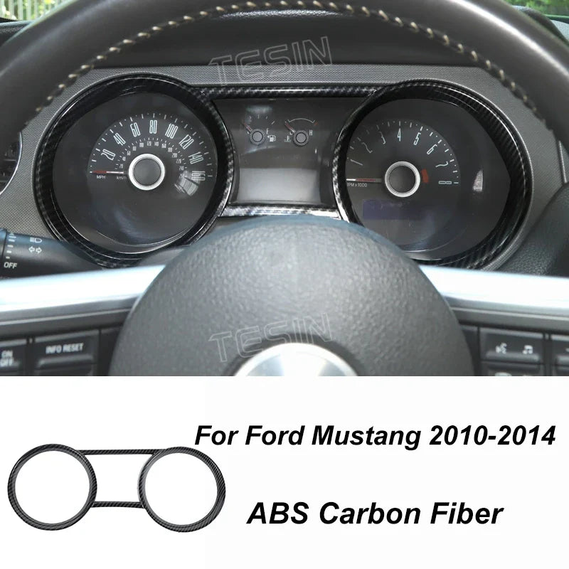 Carbon Fiber Grain Interior & Exterior Decoration Sticker for Ford Mustang (2009-2014) | Kit - 200000182:200013901#Door lock pin ring-200000182:202530813#Front fog lamp decor-200000182:200006158#Dashboard Panel-200000182:40808150#Headlight switch-200000182:200003699#Start key socket-  DRIVEN - 20