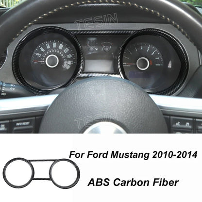 Carbon Fiber Grain Interior & Exterior Decoration Sticker for Ford Mustang (2009-2014) | Kit - 200000182:200013901#Door lock pin ring-200000182:202530813#Front fog lamp decor-200000182:200006158#Dashboard Panel-200000182:40808150#Headlight switch-200000182:200003699#Start key socket-  DRIVEN - 20