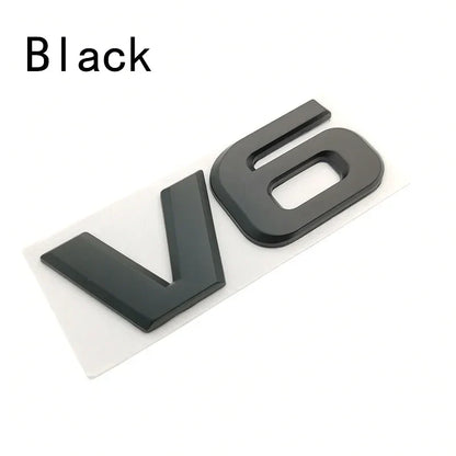 3D V6 Logo Badge Emblem | Universal Auto Decal for Mercedes, BMW, Audi, Ford & More - 200000182:29#silver-200000182:193#black-  DRIVEN - 6