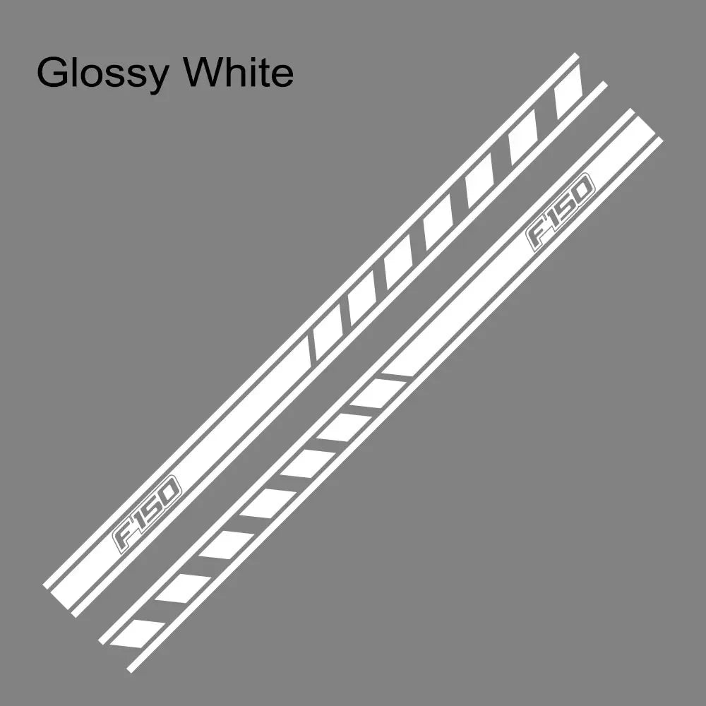 Door Side Skirt Stripe Decal for Ford F-150 Raptor | 2-Piece Pickup Truck Vinyl Graphic - 200000182:771#Carbon Fiber-200000182:29#Glossy White-200000182:691#Glossy Gray-200000182:193#Glossy Black-200000182:366#Glossy Yellow-  DRIVEN - 10