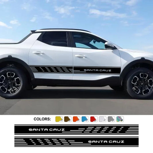 Door Side Graphic Decal for Hyundai Santa Cruz SE / SEL / Limited (2022–2023) | Vinyl Pickup Sticker - 200000182:29#Glossy White-  DRIVEN - 1