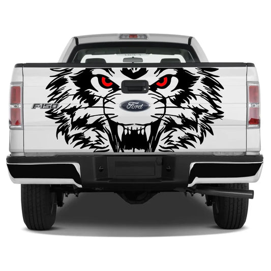 Tiger Tailgate Graphic Decal | Universal Pickup Sticker for Ford F-150, Toyota Hilux, Silverado, RAM, Isuzu D-Max & More - 200000182:350850#Black Gray-  DRIVEN - 1