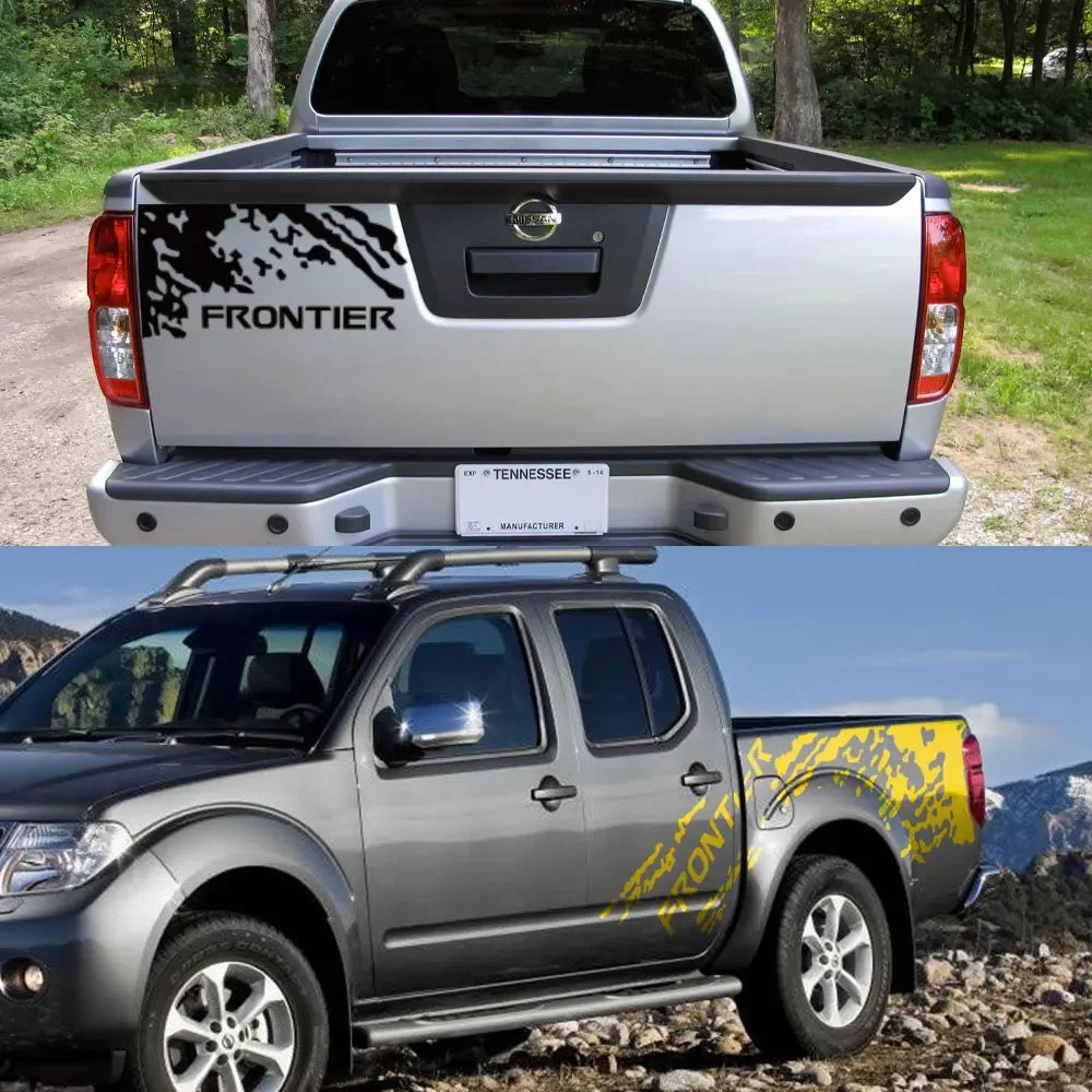 Pro-4X Splash Grunge Body Side Decal for Nissan Frontier NP300 | 3-Piece Matte Vinyl Kit - 200000182:496#Colorful Laser-200000182:366#Matt Silver-200000182:771#Carbon Fiber-200000182:691#Matt Black-200000182:350852#Glossy White-  DRIVEN - 3
