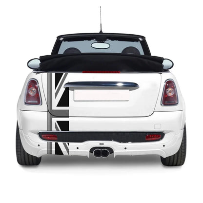 Union Jack Rear Trunk Decal for Mini Cooper One / JCW / S / Clubman / Countryman (F60, R60, R55) | Vinyl Styling Sticker - 200000182:193#Red Union Jack-200000182:29#Gray Union Jack-  DRIVEN - 8