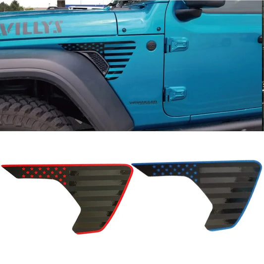 American Flag Hood, Fender Vent & Side Decal Kit for Jeep Wrangler JL / Gladiator (2018–2023) | Matte Vinyl - 200000182:496#B-  DRIVEN - 1
