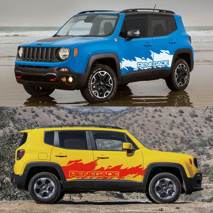 Splash Motor Door Side Skirt Decal for Jeep Renegade / JK | 2-Piece Vinyl Film Graphic - 200000182:193#Glossy Black-200000182:350850#Matt Gold-200000182:350853#Matt Silver-200000182:771#Carbon Fiber-200000182:366#Glossy Yellow-  DRIVEN - 5