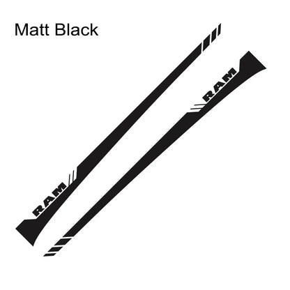 Dodge RAM Door Side Skirt Graphic Decal Kit (2 Pcs) – Custom Vinyl Sticker | 1500, 2500, Rebel, RTX | 12 Finishes - 200000182:10#Glossy Red-200000182:691#Glossy Gray-200000182:366#Glossy Yellow-200000182:350852#Glossy Orange-200000182:29#Glossy White-  DRIVEN - 16