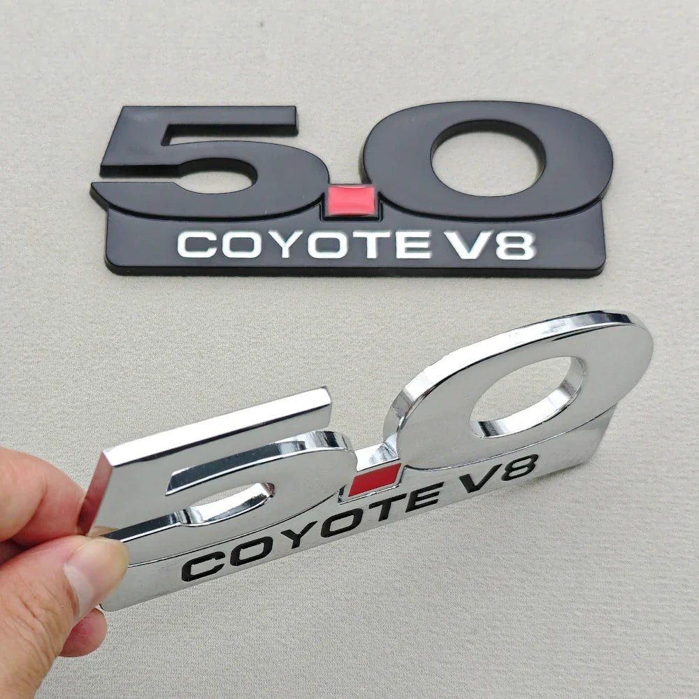 3D Metal 5.0 COYOTE V8 Badge | Grille, Trunk & Fender Emblem for Ford Mustang - 200000182:10#Sticker 5.0 Black-200000182:691#Sticker 5.0 Chrome-200000182:29#Sticker 5.0V8 Black-200000182:193#Sticker 5.0V8 Chome-200000182:173#Grill 5.0 Chrome-  DRIVEN - 6