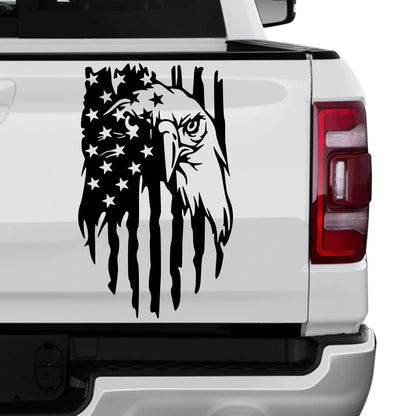American Bald Eagle Flag Tailgate Decal – Pickup Truck Vinyl Sticker | Ford F-150, Tacoma, Hilux, D-Max, Dodge Ram - 200000182:350852#Glossy Orange;5:361385#50x30cm-200000182:350852#Glossy Orange;5:200000990#40x24cm-200000182:366#Glossy Yellow;5:361385#50x30cm-200000182:366#Glossy Yellow;5:200000990#40x24cm-200000182:691#Glossy Gray;5:361385#50x30cm-  DRIVEN - 1