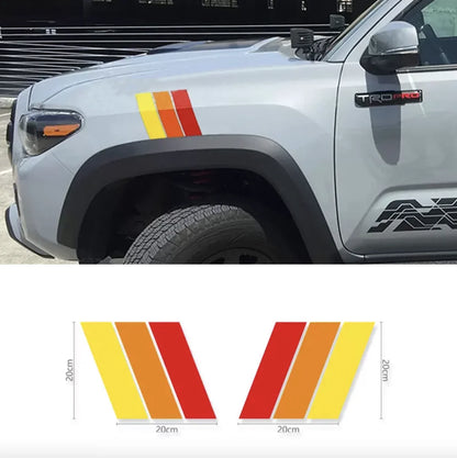 Retro Tri-Color Sunset Stripe Decal for Toyota 4Runner (2009–2024) | Fender, Hood, Trunk & Grille Vinyl - 200000182:366#E-200000182:10#D-200000182:193#A-200000182:691#C-200000182:29#B-  DRIVEN - 10