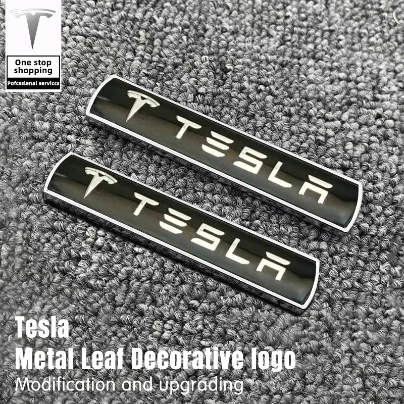 Metal Logo Trunk Modification Emblem for Tesla Model 3 / Y / S / X | Leaf Plate Car Badge - 14:200004890#Tesla labeling 2pcs-  DRIVEN - 1
