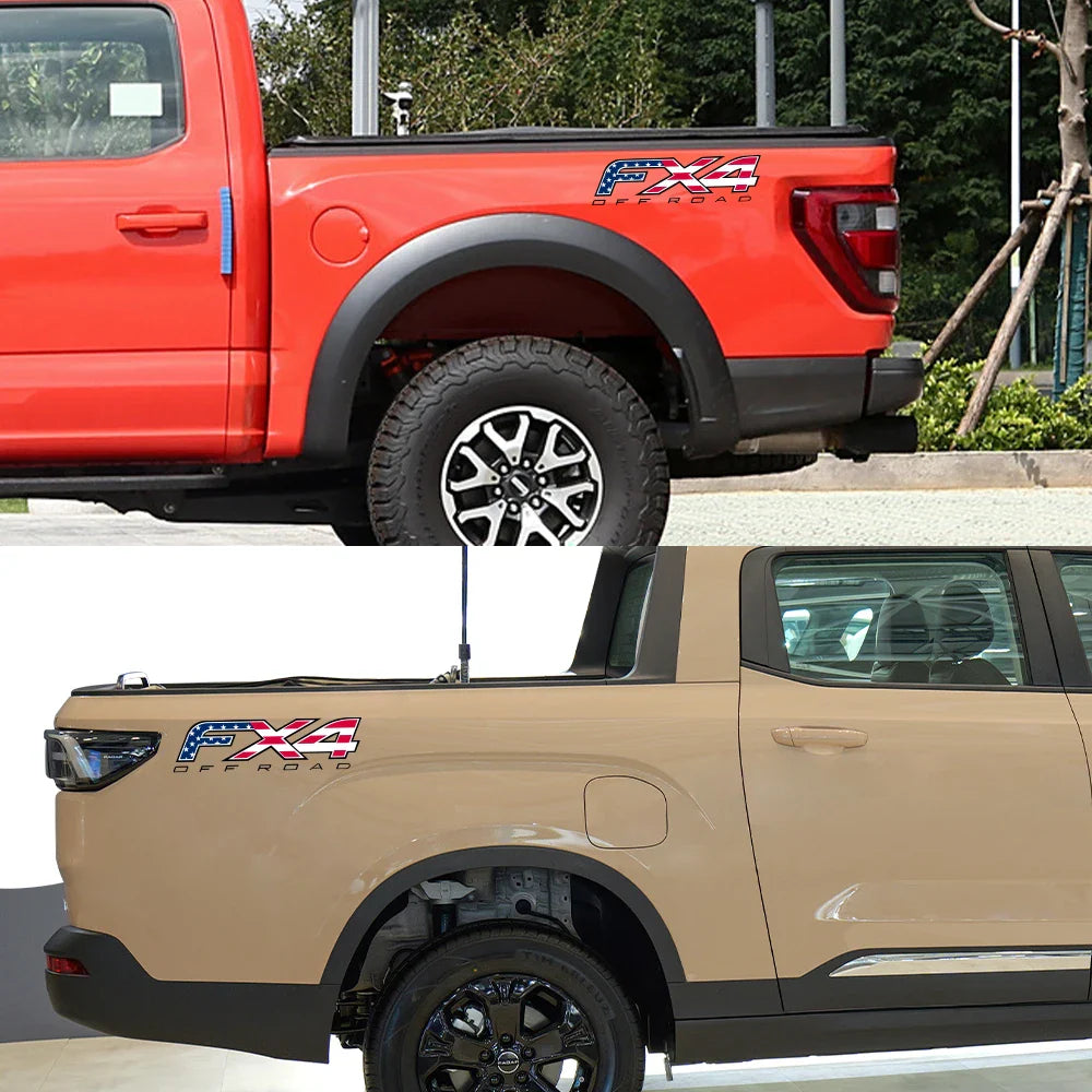 American FX4 Off-Road Sticker for Ford Ranger / F-150 / Raptor | 2-Piece Vinyl Decal - 200000182:193#American Style FX4;355:203282824#2 Pairs;5:200000990#17x4.6cm-200000182:193#American Style FX4;355:203282823#1 Pair;5:200000990#17x4.6cm-  DRIVEN - 4
