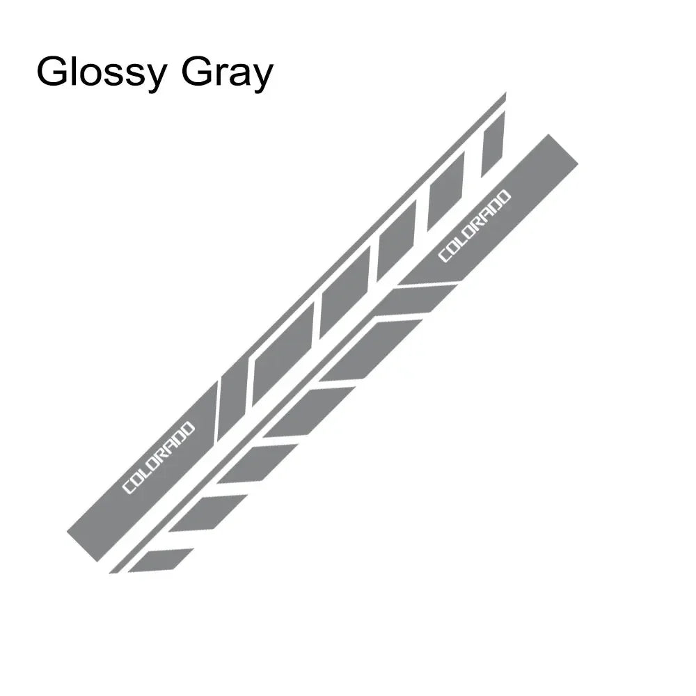 Door Side Skirt Stripe Decal for Chevrolet Colorado | 2-Piece Vinyl Truck Graphic - 200000182:350853#Carbon Fiber-200000182:350850#Matt Black-200000182:1052#Colorful Laser-200000182:496#Matt Silver-200000182:173#Matt Gold-  DRIVEN - 8
