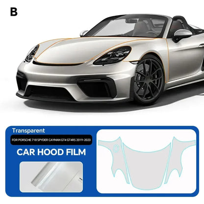 Precut PPF for Porsche 718 Spyder / Cayman GT4 / GT4 RS (2019–2023) | TPU Paint Protection Film - 200000182:350853#Rear Roof;5:200000990#Clear Film-200000182:350686#Front;5:200000990#Clear Film-200000182:350850#Hood;5:200000990#Clear Film-200000182:10#Roof Window;5:200000990#Clear Film-200000182:350852#Door;5:200000990#Clear Film-  DRIVEN - 7