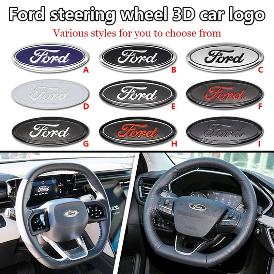5.8cm Aluminum Steering Wheel Emblem Decal for Ford Focus / F-150 / Mondeo | Metal Badge - 14:365458#steering wheel F;200007763:201336100-  DRIVEN - 1