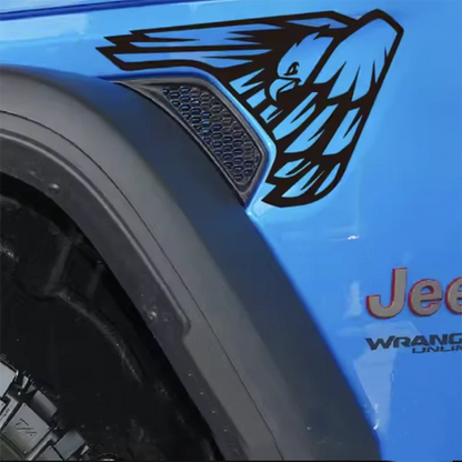Eagle, Mountain Topo & Honeycomb Fender Vent Decal for Jeep Wrangler JL / Gladiator JT (2018–2023) | Vinyl Graphics - 200000182:173#C-200000182:496#B-200000182:10#A-200000182:200006152#K-200000182:1052#G-  DRIVEN - 3