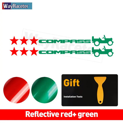 Jeep Compass Willy Edition Star Decal Kit – Reflective Vinyl | Hood, Trunk & Door Pillar (2 Pcs) - 200000182:175#Yellow and white-200000182:366#Yellow and black-200000182:496#Yellow and blue-200000182:173#Yellow and red-200000182:691#Red and blue-  DRIVEN - 10