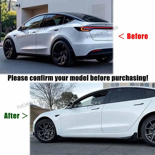 ABS Side Skirt Extension Body Kit for Tesla Model Y Juniper (2025) | Fast Aero Gloss Finish - 14:200004889#Matte Black-  DRIVEN - 2