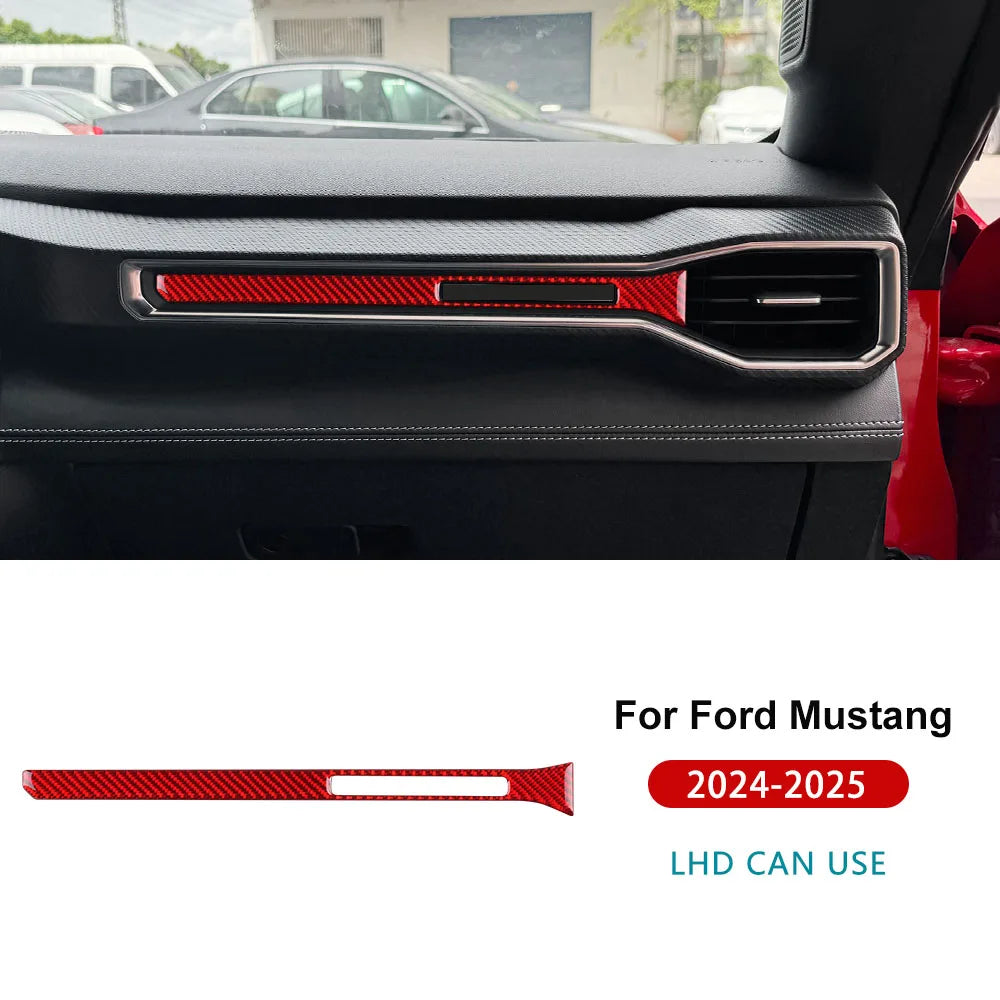 Real Soft Carbon Fiber Interior Trim for Ford Mustang GT / Dark Horse / EcoBoost (2024-2025) - 200000182:350853#Type B For LHD Black-200000182:350852#Type A For RHD Red-200000182:350850#Type A For RHD Black-200000182:350686#Type A For LHD Red-200000182:175#Type C For LHD Black-  DRIVEN - 17