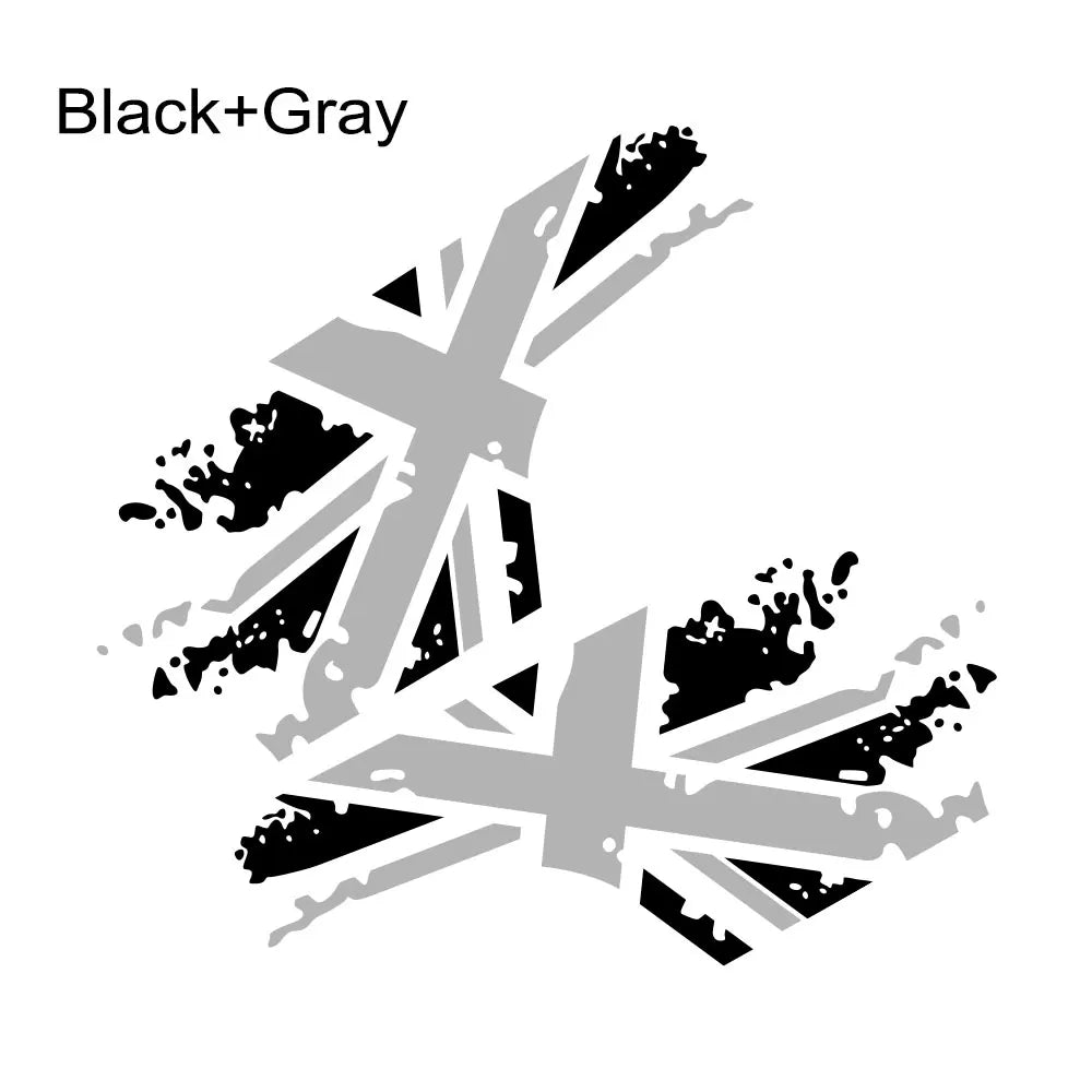 Union Jack Door Side Stripe Decal | 2-Piece British Flag Auto Body Vinyl Sticker - 200000182:366#Black Gold-200000182:175#White Gold-200000182:193#Black Red-200000182:10#White Gray-200000182:350852#Gold Silver-  DRIVEN - 11