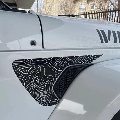 Jeep Wrangler JL / JLU & Gladiator JT Topographic Fender Vent Decal – PVC Vinyl Sticker (2018–2026) - 200000182:691#grey;5:200000990#15.3x9.2in-200000182:10#red;5:200000990#15.3x9.2in-200000182:29#white;5:200000990#15.3x9.2in-200000182:175#green;5:200000990#15.3x9.2in-200000182:173#blue;5:200000990#15.3x9.2in-  DRIVEN - 1
