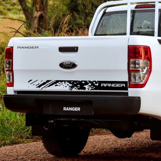 Back Door Tailgate Vinyl Decal for Ford Ranger Raptor T6 / Wildtrak | Pickup Truck Sticker - 200000182:10#Glossy Red-  DRIVEN - 1
