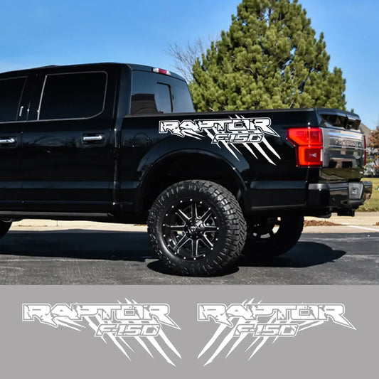 SVT Truck Bed Side Decal for Ford F-150 Raptor SVT | 2-Piece Pickup Vinyl Graphic - 200000182:350850#Glossy Black-  DRIVEN - 1