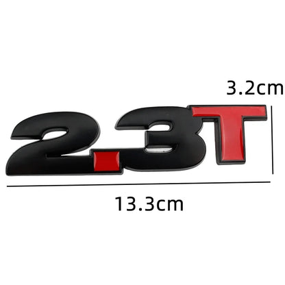 3D Metal 2.3T Displacement Badge for Ford Mustang GT / Shelby EcoBoost | Emblem Sticker - 200000182:691#C-200000182:29#B-200000182:193#A-  DRIVEN - 3