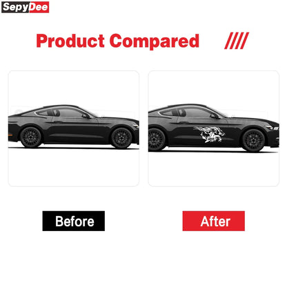 Running Horse Side & Rear Fender Decal | 2-Piece Vinyl for Mustang, Challenger, Porsche & Ford - 200000182:200211869#Silver Grey;5:100014065#100x50CM-200000182:200211869#Silver Grey;5:361386#60x30CM-200000182:200211869#Silver Grey;5:100014064#80x40CM-200000182:200211869#Silver Grey;5:200000990#40x20CM-200000182:200211869#Silver Grey;5:361385#50x25CM-  DRIVEN - 4