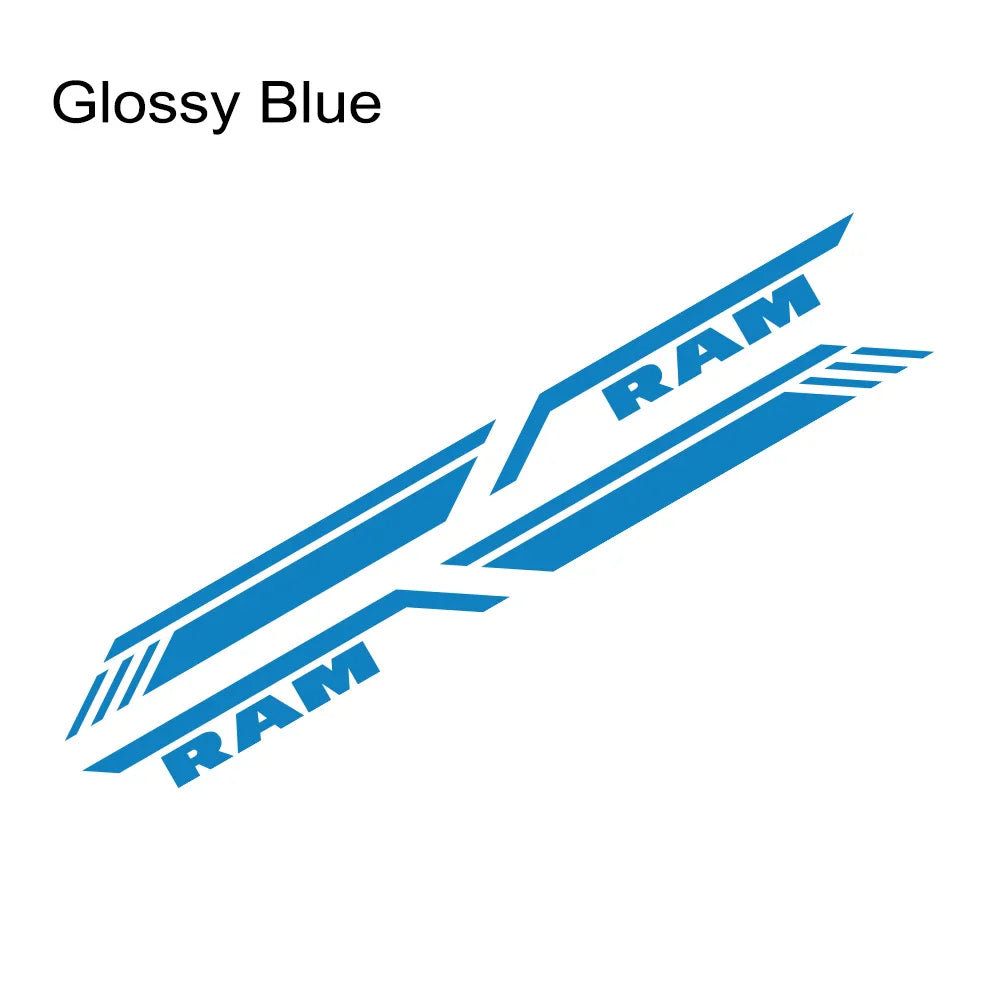 Bed Side Stripe Decal for Dodge RAM 1500 / 2500 / 3500 Rebel / TRX | Pickup Vinyl Graphic - 200000182:29#Glossy White-200000182:350852#Glossy Orange-200000182:173#Matt Gold-200000182:691#Glossy Gray-200000182:366#Glossy Yellow-  DRIVEN - 18
