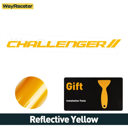 Dodge Challenger Reflective Front Windshield Vinyl Decal – Windscreen Sticker | Hellcat, SRT, Demon | 12 Colors - 200000182:496#Reflective yellow-200000182:350686#Reflective blue-200000182:1052#Reflective green-200000182:350850#Reflective orange-200000182:350852#Red and green-  DRIVEN - 13
