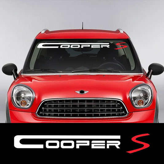 Windshield Sticker for Mini Cooper S / JCW (R50, R53, R55, R56, R60, R61, F55, F56, F60) | Vinyl Windscreen Decal - 200000182:350852#Orange-  DRIVEN - 1
