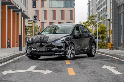 Front Bumper Lip Splitter for Tesla Model Y (2019–2024) | Carbon Look, Matte Black & Gloss Black ABS - 14:200004890#Matte Black-14:200004891#Carbon Look-14:200004889#Gloss Black-  DRIVEN - 3