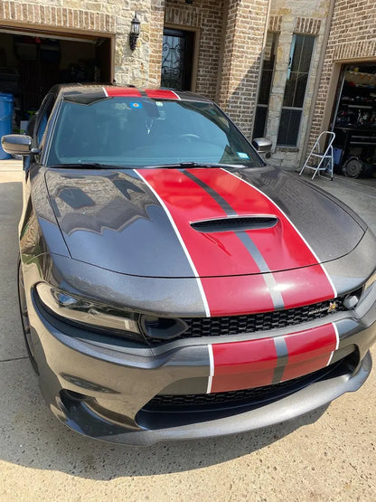 Twin Two-Tone Rally Stripe Body Decal for Dodge Charger (2005+) | Full-Body KK Vinyl Kit - 200000182:193-200000182:29-200000182:691-  DRIVEN - 6