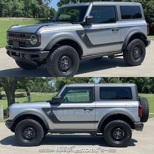 Body & Hood Sport Decoration Stripe Vinyl Kit | Custom KK Graphics for Ford Raptor - 200000182:691#Left right black-  DRIVEN - 1